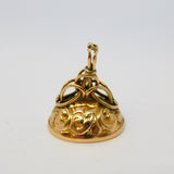 9ct Yellow Gold Floral Pattern Blank Fob Seal Vintage 1963 London