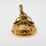 9ct Yellow Gold Floral Pattern Blank Fob Seal Vintage 1963 London