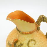 Large Royal Worcester Porcelain Lizard Water Jug Antique c1900 Serial 1714