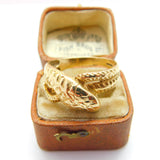 Large 9ct Yellow Gold Twisted Snake or Serpent Statement Ring c1980 Birmingham