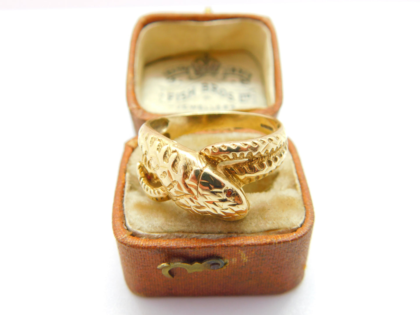 Large 9ct Yellow Gold Twisted Snake or Serpent Statement Ring c1980 Birmingham