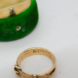 Victorian 9ct Gold Buckle Form Mourning Ring Antique c1880 Chester AF