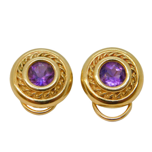 9ct Gold Amethyst Clip Earrings
