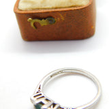 Platinum, Baguette Cut Emerald & Diamond Set Dress Ring c1920 Antique Deco