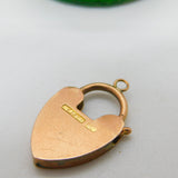 Edwardian 9ct Rose Gold Heart Lock Bracelet Clasp Antique c1910