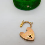 Edwardian 9ct Rose Gold Heart Lock Bracelet Clasp Antique c1910
