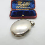 Victorian Sterling Silver & Cryptic Monogram Large Locket Pendant Antique c1860