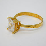 9ct Yellow Gold Emerald Cut 1ct Spinel Solitaire Ring Vintage 2003 London