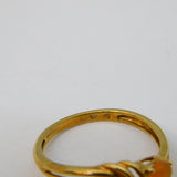 9ct Yellow Gold, Fire Opal & Moonstone Spray Ring Vintage 2005 Birmingham