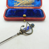 Edwardian Charles Horner Sword Form Sterling Silver & Enamel Hat Pin 1907 Antique Chester