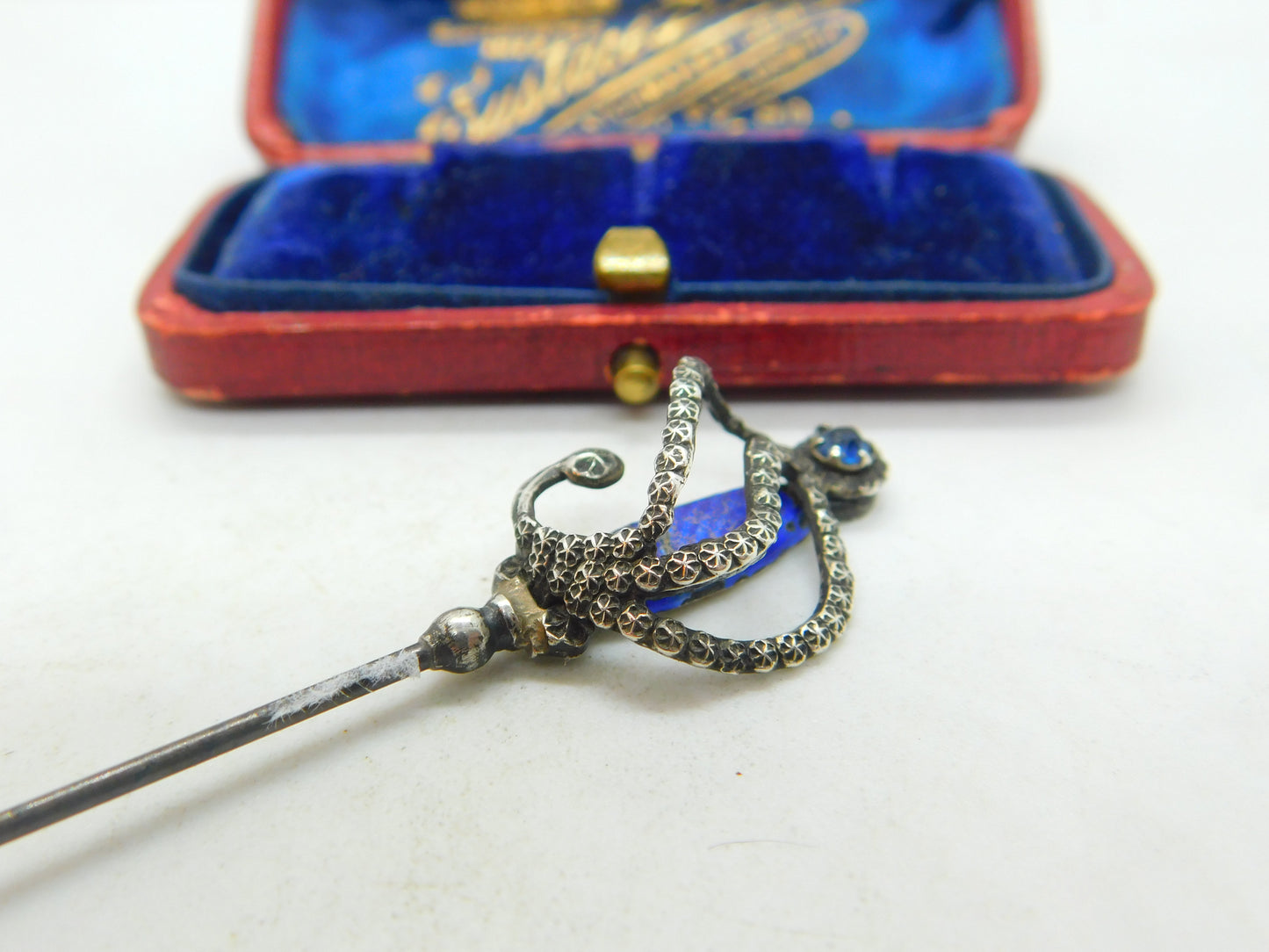 Edwardian Charles Horner Sword Form Sterling Silver & Enamel Hat Pin 1907 Antique Chester