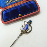 Edwardian Charles Horner Sword Form Sterling Silver & Enamel Hat Pin 1907 Antique Chester