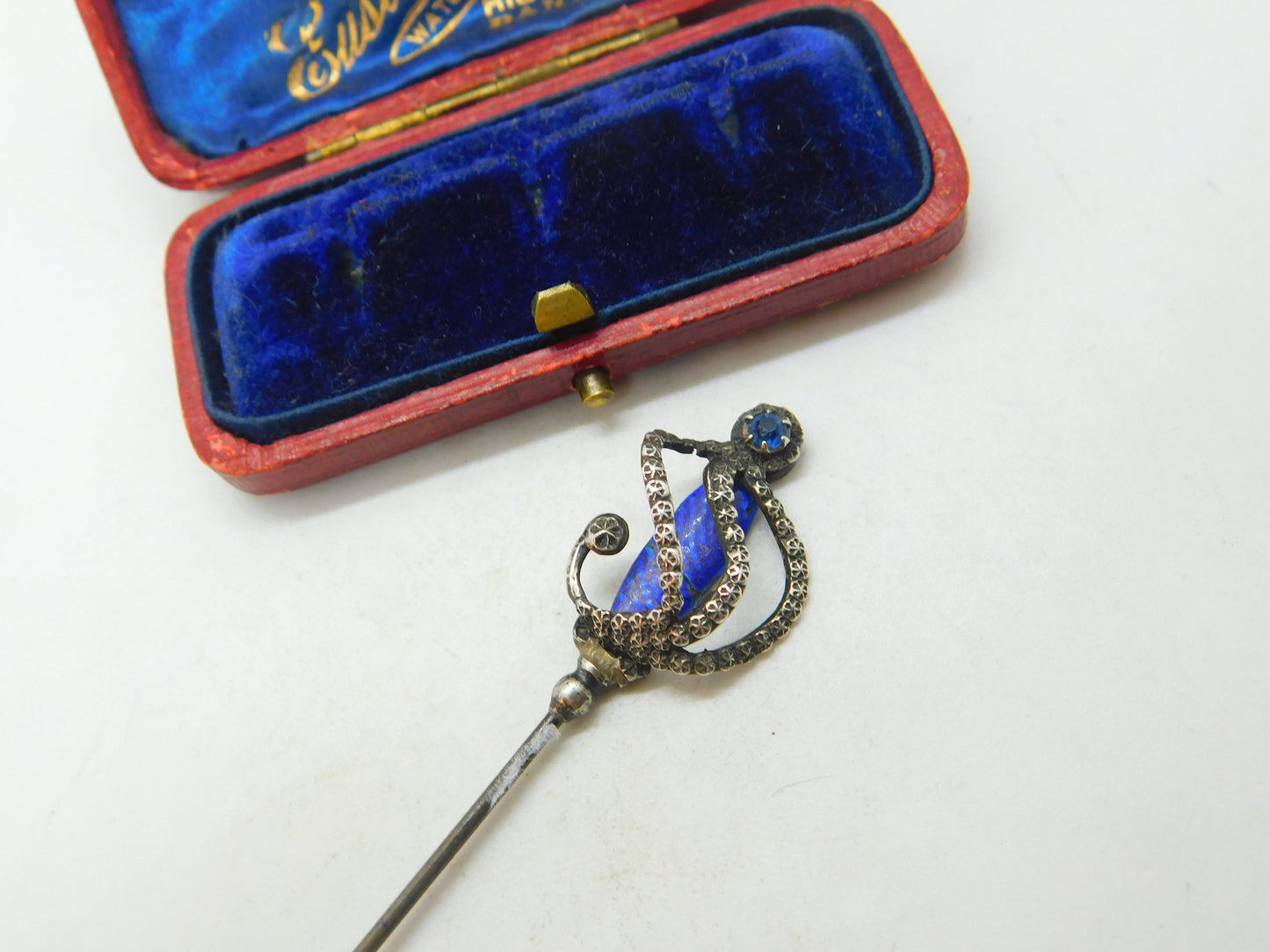 Edwardian Charles Horner Sword Form Sterling Silver & Enamel Hat Pin 1907 Antique Chester