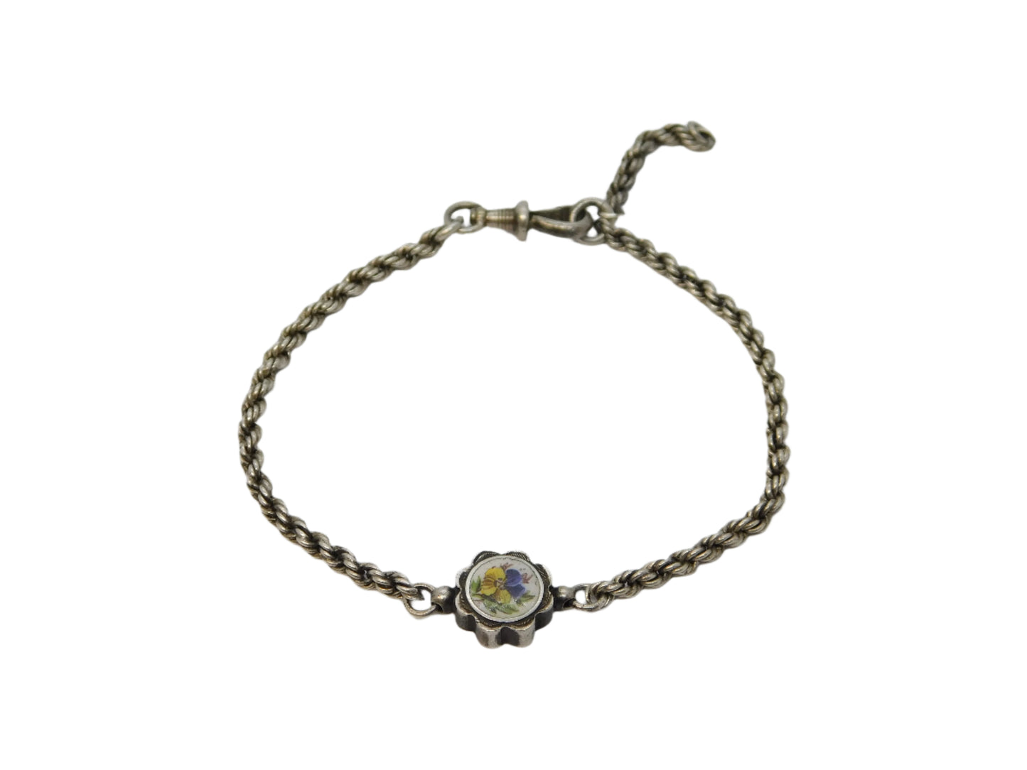 silver enamel edwardian bracelet antique