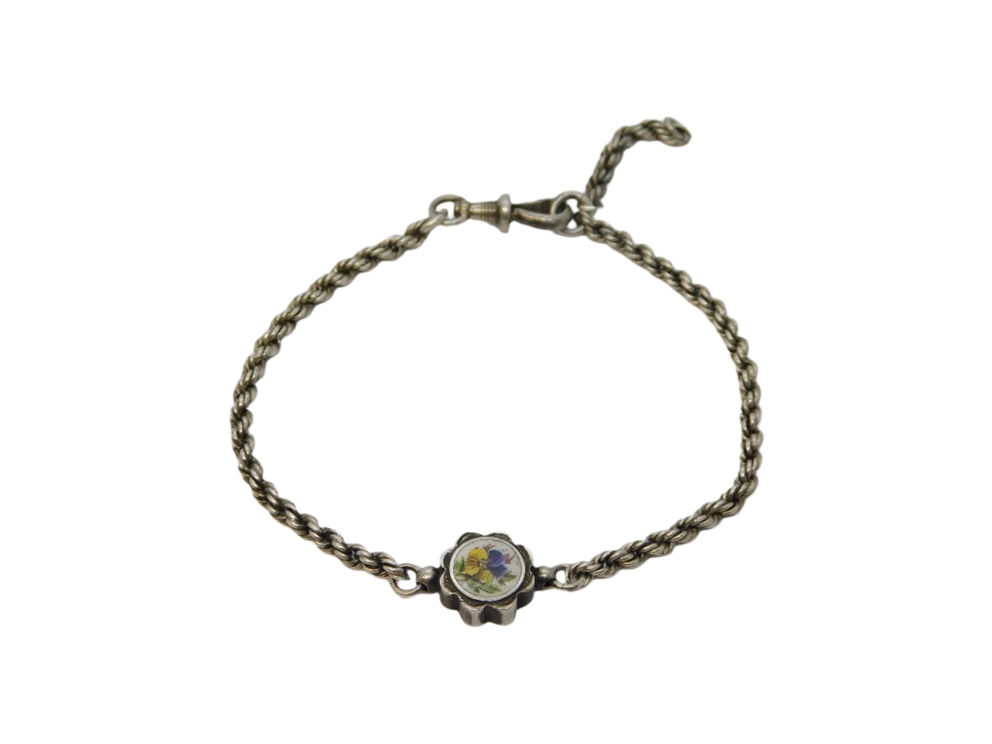 silver enamel edwardian bracelet antique