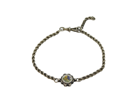 silver enamel edwardian bracelet antique