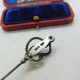 Edwardian Charles Horner Sword Form Sterling Silver & Enamel Hat Pin 1907 Antique Chester