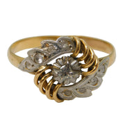 19th Century French 18ct Gold & Platinum Diamond Set Dress Ring Antique c1890