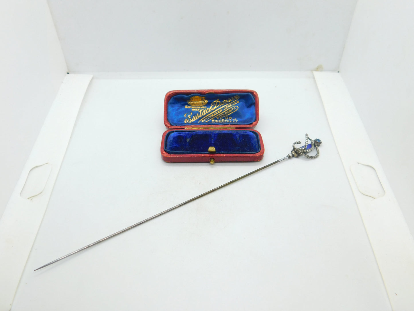 Edwardian Charles Horner Sword Form Sterling Silver & Enamel Hat Pin 1907 Antique Chester