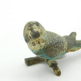 Victorian Cold Painted Vienna Bronze Blue Budgerigar Figure Antique c1860