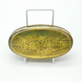 Early Georgian Dutch Brass Large Snuff Box Religious Scenes Antique c1740
