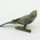 Victorian Cold Painted Vienna Bronze Blue Budgerigar Figure Antique c1860
