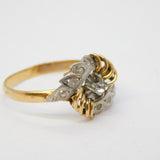 19th Century French 18ct Gold & Platinum Diamond Set Dress Ring Antique c1890