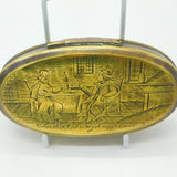 Early Georgian Dutch Brass Large Snuff Box Religious Scenes Antique c1740