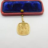 9ct Yellow Gold St Christopher Travel Saint Pendant Vintage 1989 London