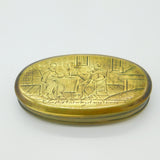Early Georgian Dutch Brass Large Snuff Box Religious Scenes Antique c1740