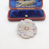 9ct Gold on Sterling Silver Horseshoe Sweetheart Brooch 1889 Birmingham