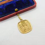 9ct Yellow Gold St Christopher Travel Saint Pendant Vintage 1989 London
