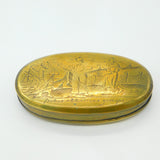Early Georgian Dutch Brass Large Snuff Box Religious Scenes Antique c1740