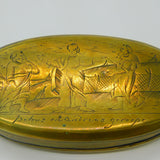 Early Georgian Dutch Brass Large Snuff Box Religious Scenes Antique c1740