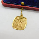 9ct Yellow Gold St Christopher Travel Saint Pendant Vintage 1989 London