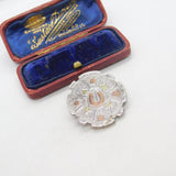9ct Gold on Sterling Silver Horseshoe Sweetheart Brooch 1889 Birmingham