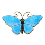 David Andersen Large Sterling Silver & Enamel Butterfly Brooch Antique Deco