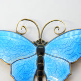 David Andersen Large Sterling Silver & Enamel Butterfly Brooch Antique Deco