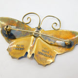 David Andersen Large Sterling Silver & Enamel Butterfly Brooch Antique Deco