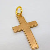 Victorian 9ct Rose Gold Minimal Cross Crucifix Pendant Antique 1897 Birmingham