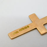 Victorian 9ct Rose Gold Minimal Cross Crucifix Pendant Antique 1897 Birmingham