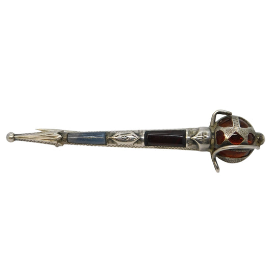 ANTIQUE SCOTTISH DIRK AGATE BROOCH