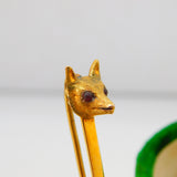 Victorian 9ct Yellow Gold Fox Mask Hunting Stock Pin Brooch Antique c1890
