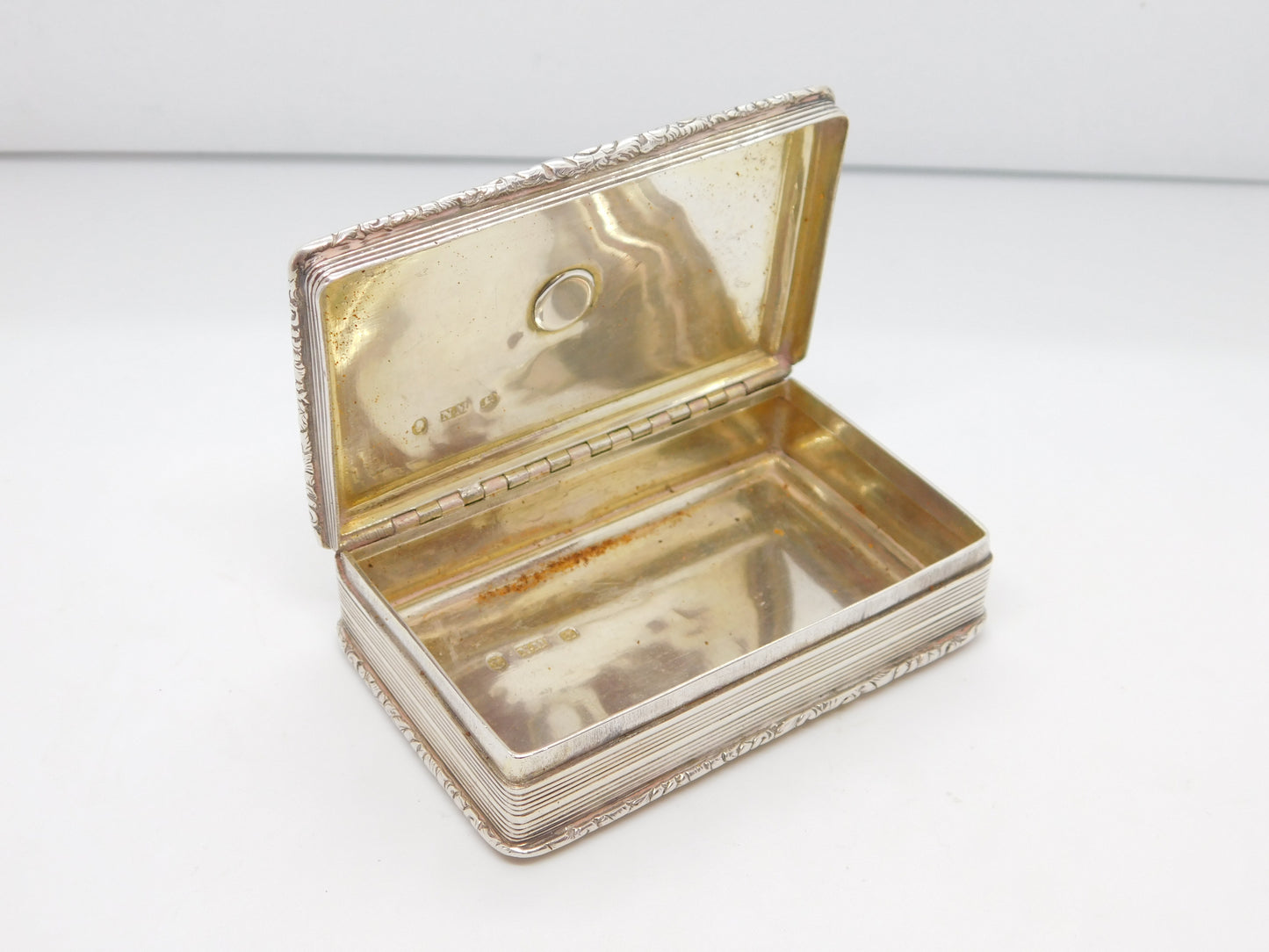 William IV Nathaniel Mills Sterling Silver Snuff Box Antique 1836 Birmingham