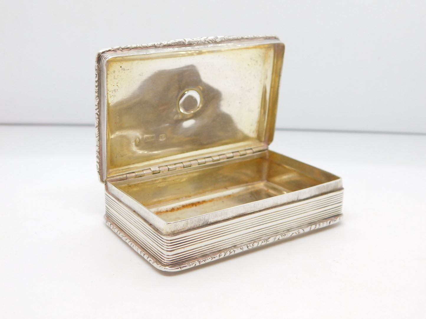 William IV Nathaniel Mills Sterling Silver Snuff Box Antique 1836 Birmingham