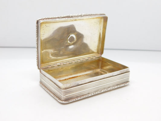 William IV Nathaniel Mills Sterling Silver Snuff Box Antique 1836 Birmingham