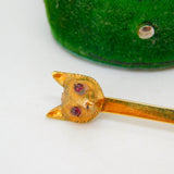 Victorian 9ct Yellow Gold Fox Mask Hunting Stock Pin Brooch Antique c1890