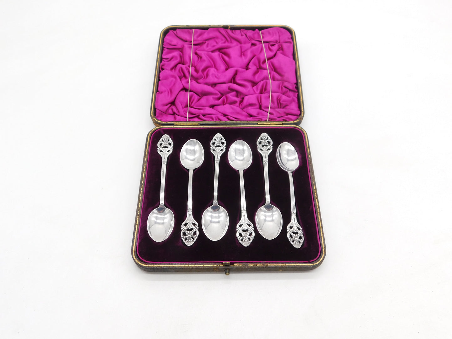 Boxed Swedish Sterling Silver Floral Teaspoons Vintage 1965 AIDA