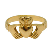 Irish 9ct Yellow Gold Claddagh Sweetheart Ring Vintage c1980 Dublin