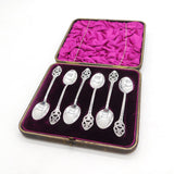 Boxed Swedish Sterling Silver Floral Teaspoons Vintage 1965 AIDA